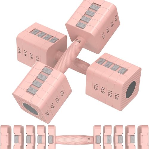 Adjustable Dumbbells Set of 2, 5-in-1 Adjustable Weight Dumbbells for Women/Men, 3lb/5lb/7lb/9lb/11lb Dumbbell Weights Set for Home Gym Workout