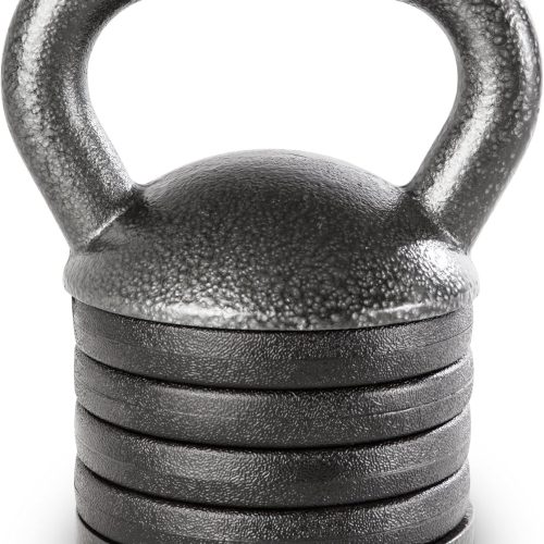 Adjustable Heavy-Duty Exercise Kettlebell Weight Set Strength Training and Weightlifting Equipment for Home Gyms , Grey