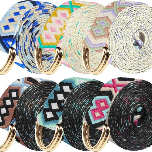 6 Packs Yoga Strap for Stretching Yoga Belt Adjustable Straps for Non Elastic Stretching Strap Exercise Straps for Pilates