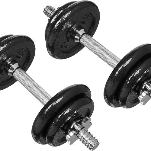 Adjustable Dumbbell Hand Weight Set, 38 Pounds, Black